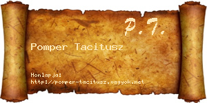 Pomper Tacitusz névjegykártya